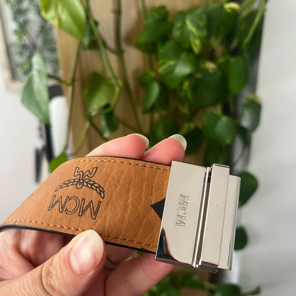 NWT MCM Logo Leather Belt